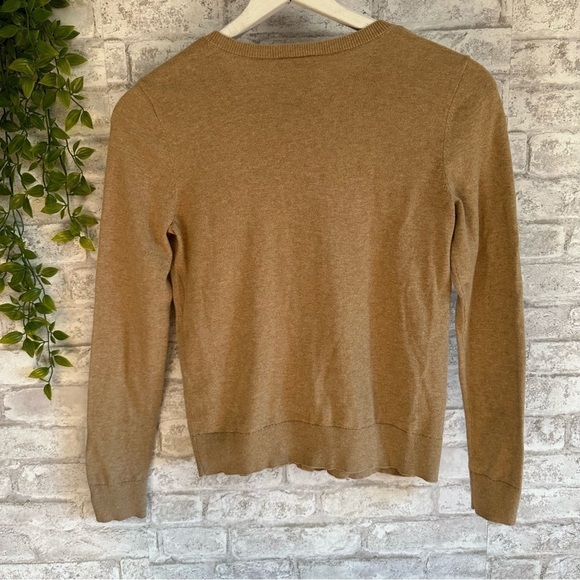 LOFT cardigan bow detail women’s size small camel tan - Picture 2 of 5